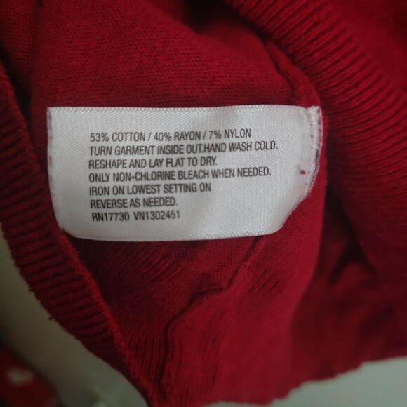 Women’s Merona Sequins Neck Cardigan Wine Colored Long Sleeved XL - Picture 5 of 6